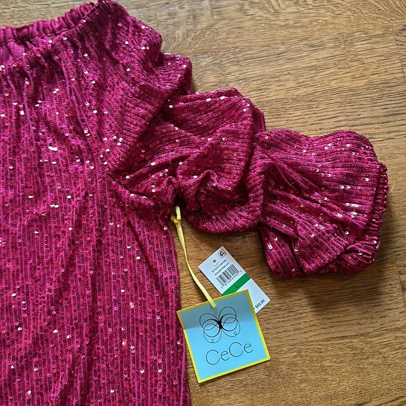 BNWT Pink sequin top 3/4 Sleeve - Picture 4 of 5